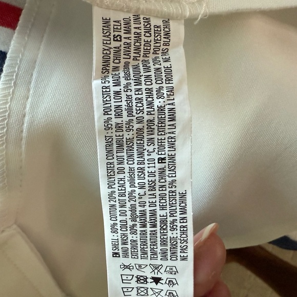 English Factory Red, White, and Blue Striped Ruffle Blouse - Picture 7 of 7